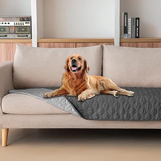 gogobunny 3X Stronger Waterproof Pet Blanket - Scratch Proof Furniture Protector for Dogs Cats, Reversible 30x70 Inch Grey