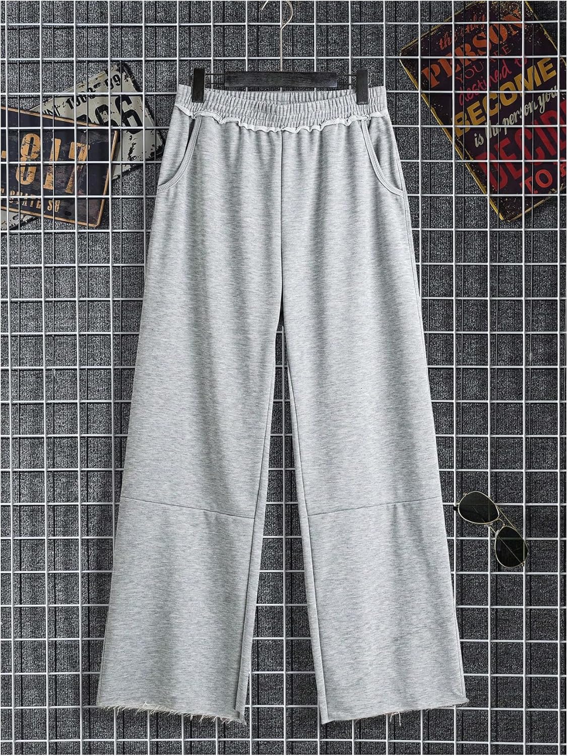 Men's Baggy Sweatpants Ripped Elastic Waist Wide Leg Lounge Sweat Pants Joggers Track Pants - Image 5