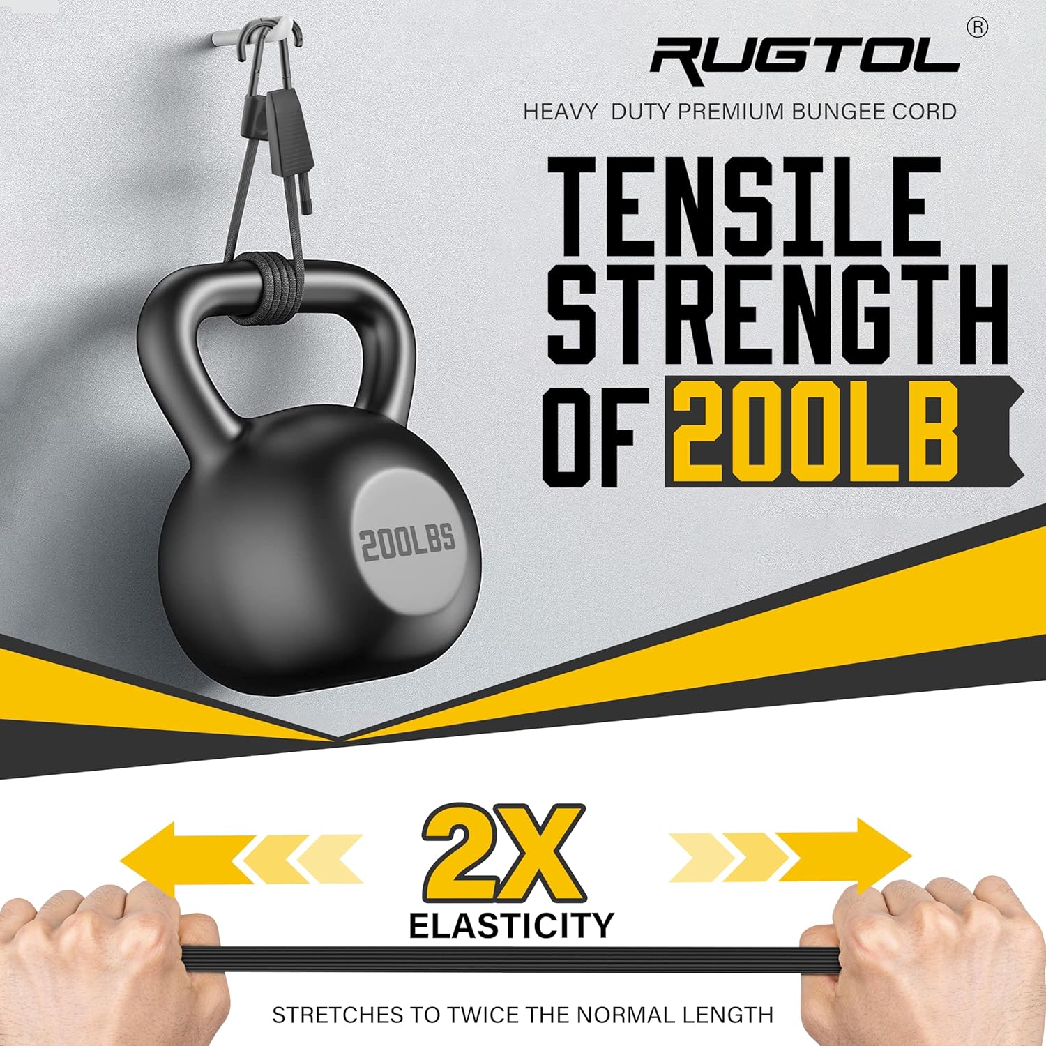 Bungee Cords with Hooks, Adjustable Heavy Duty Elastic Bungee Straps Outdoor, 60 Inch Black Bungee Cord with Scratch-Proof Coated Steel Hooks for Securing Luggage, Tents or Garden Tidying 12Pcs