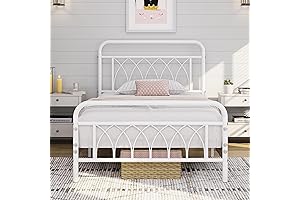 Yaheetech Twin Bed Frame: Dreamy Nights in Minimalist White