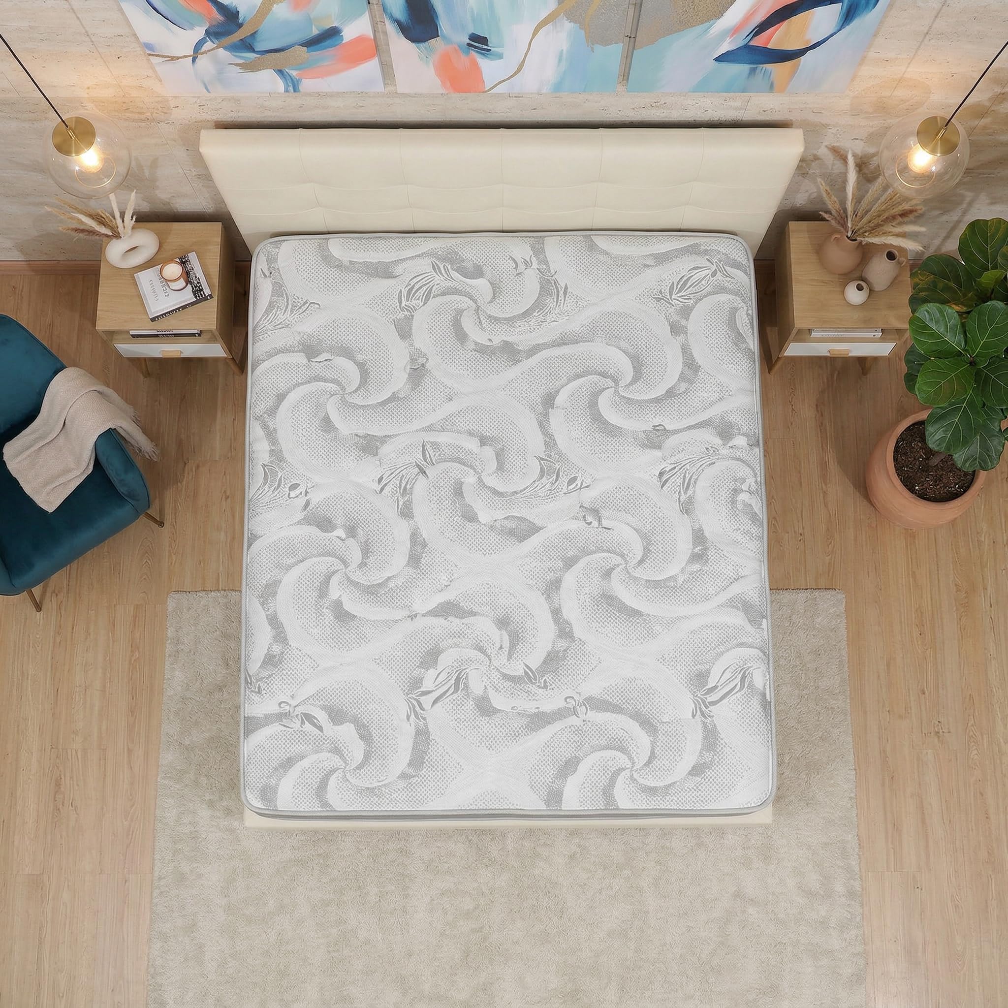 Materassimemory.eu - Podwójny Materac Memory LA Różowy Wiatr Rozmiar 160x200 Wysokiego 25 cm 7 Strefy zróżnicowanej nośności Powłoka Aloe Vera Silver SFODERABLE z pałąkiem 3D Odkurzacz powietrza