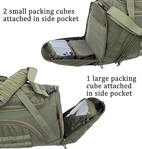 Miniatura 5 de Bolsa táctica MOLLE Gear Bag con 4 organizadores modulares de engranajes cubos de embalaje. Ideal para caza, campo de tiro, aplicación de la ley,