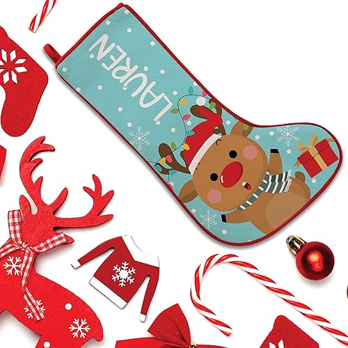 Miniatura 6 de Be Burgundy Medias de Navidad personalizadas para niños, medias personalizadas con nombre, paquete de 5  6 diseños, 19 pulgadas  Muñeco de nieve,