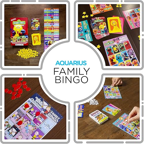 Miniatura 4 de Aquarius Juego de bingo familiar de Plaza Sésamo, divertido juego de fiesta familiar para niños, adolescentes y adultos, regalo entretenido de noche