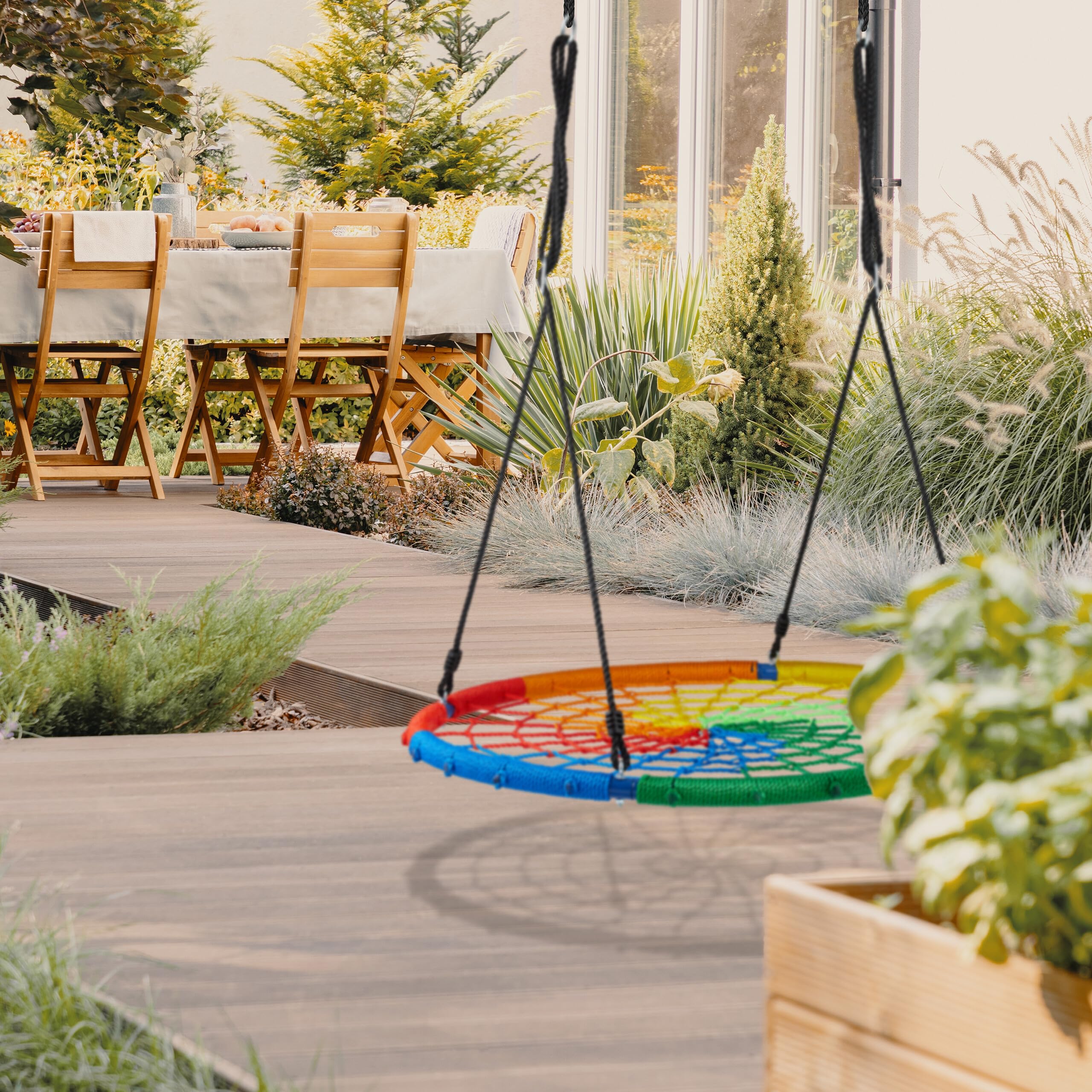 Outsunny Hollywoodschommel, tuinschommel met verstelbaar zonnedak, 200 Outsunny Hollywoodschommel, tuinschommel met verstelbaar zonnedak, 200