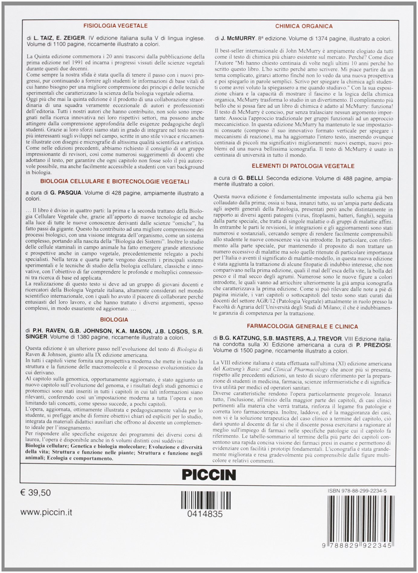 Chimica, biosintesi e bioattività delle sostanze naturali