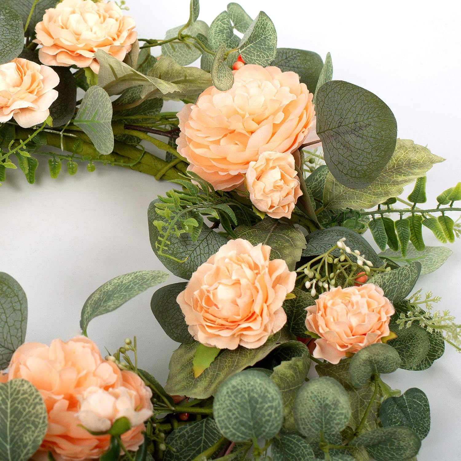 18 inch Spring Wreath Pink Peony Flower for Front Door Floral Door Wreath for Wedding Window Wall Home Decor