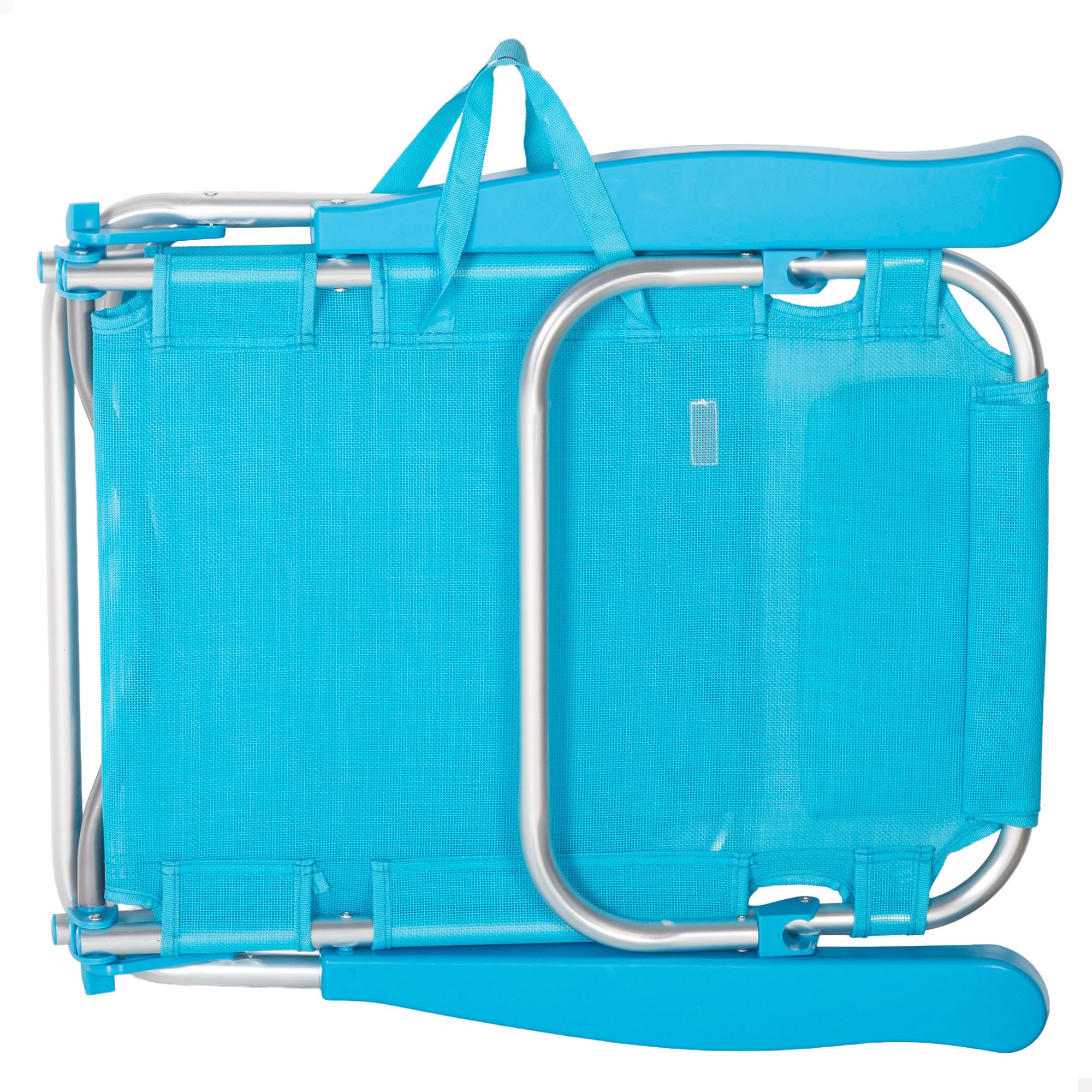 AKTIVE Silla de Playa Plegable, Multiposición, 5 Posiciones, Textileno y Aluminio, Azul, 48x46x84 cm, 110 kg, Respaldo Alto Acolchado
