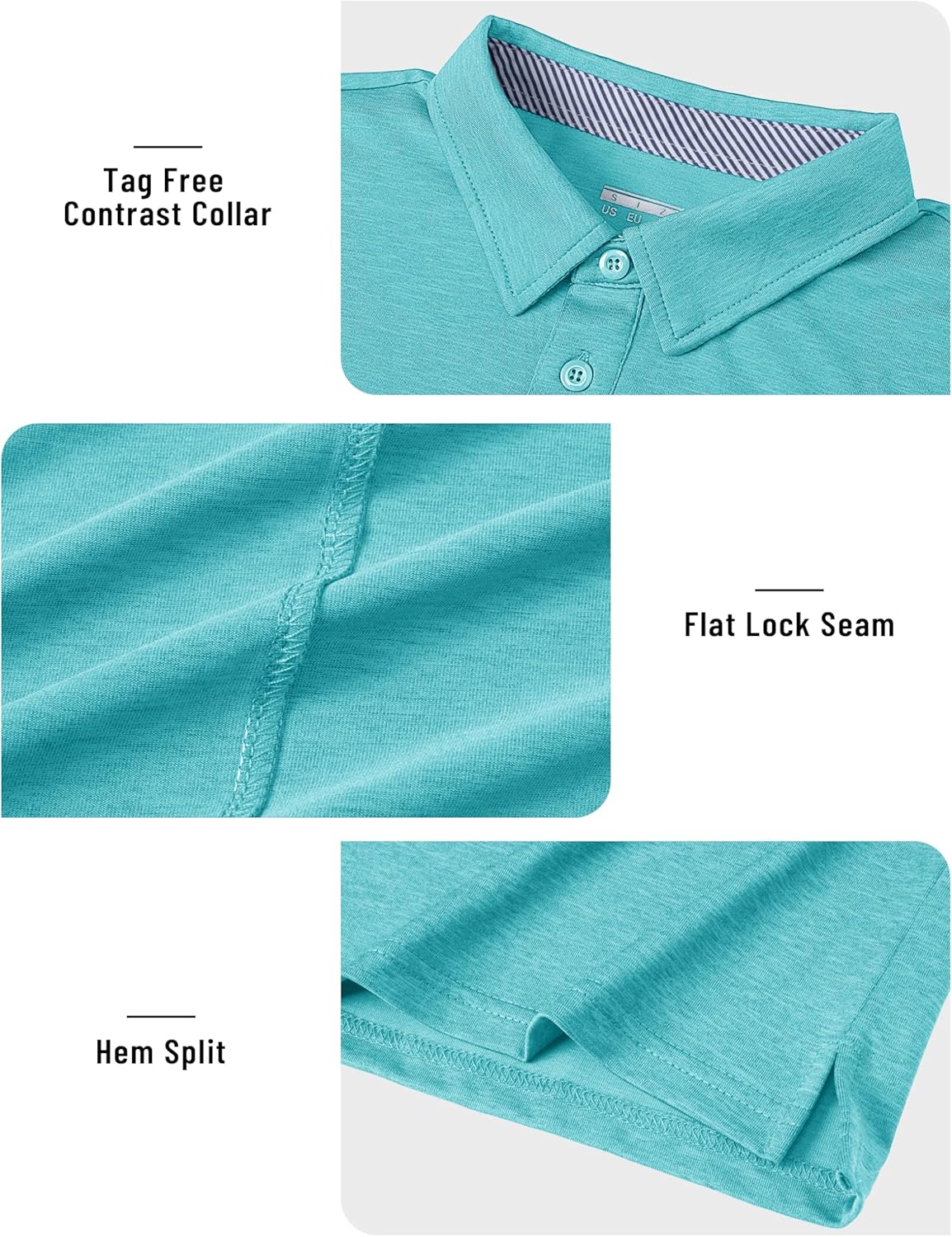 TACVASEN Men's Golf Shirts Short Sleeve Quick Dry Polo Shirts Moisture Wicking Casual Business Sports Breathable Polo - Image 4