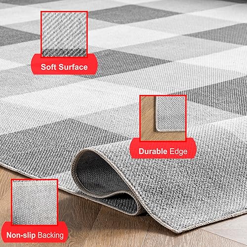 Miniatura 4 de nuLOOM Lucy - Alfombra de área ultrafina lavable a máquina, 6 x 9 pies, color gris