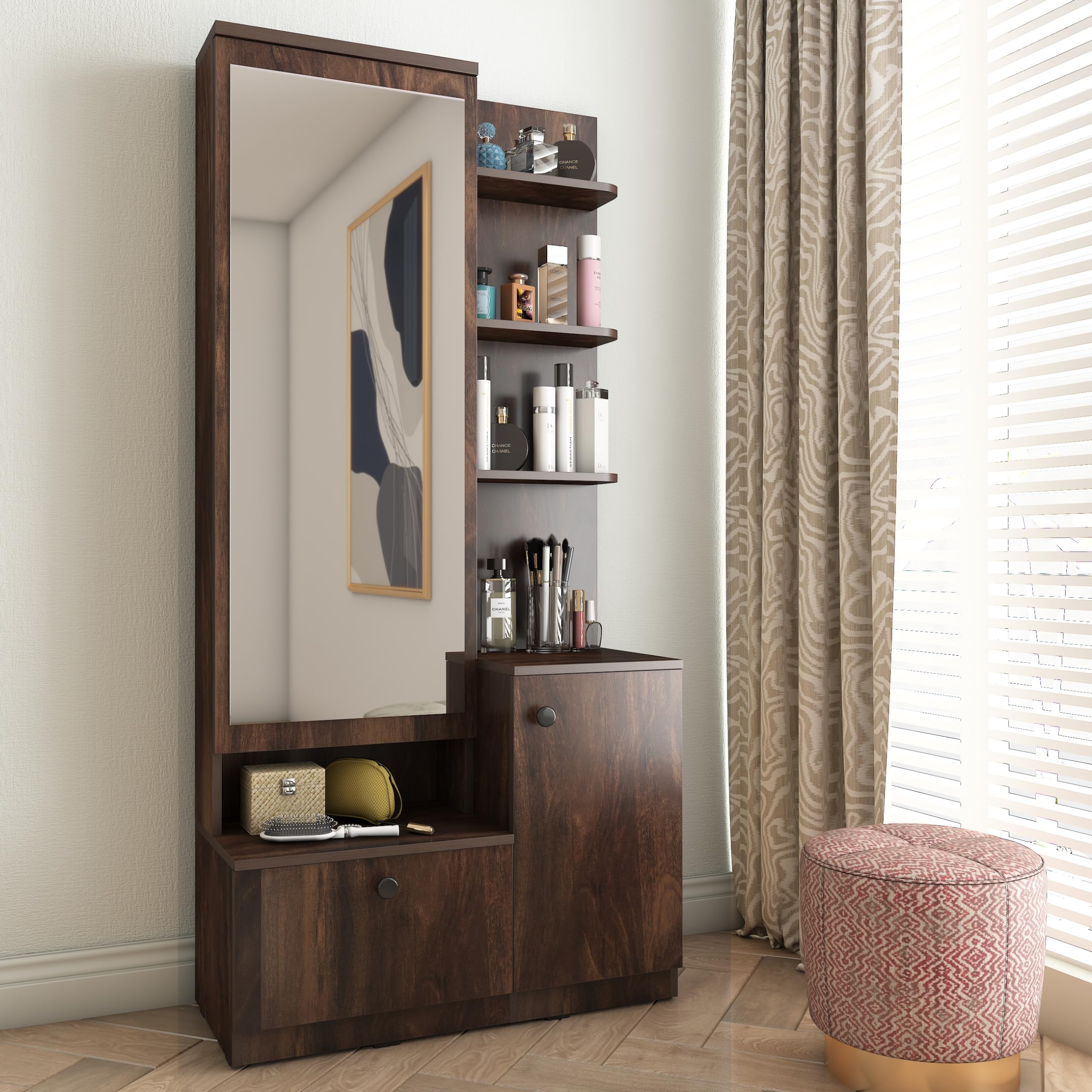 HomeTown Archer Engineered Wood Dressing Table in Wenge Colour : Amazon ...
