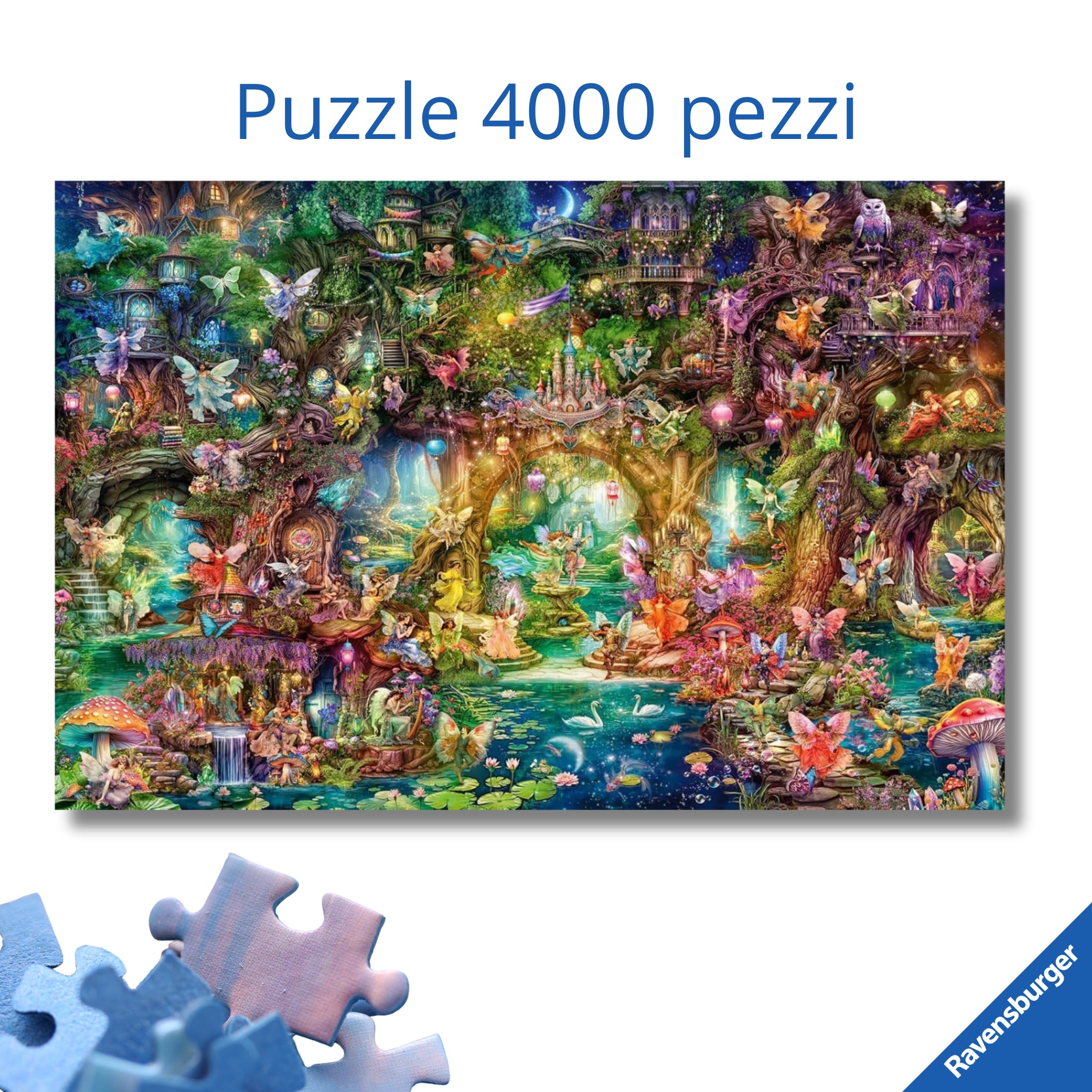 Ravensburger - Puzzle 4000 Il mondo segreto delle fate​ | Puzzle Per Adulti | Per Tutta La Famiglia | Con Una Misura Di 137,8x91,5 Cm | Regalo Adulti