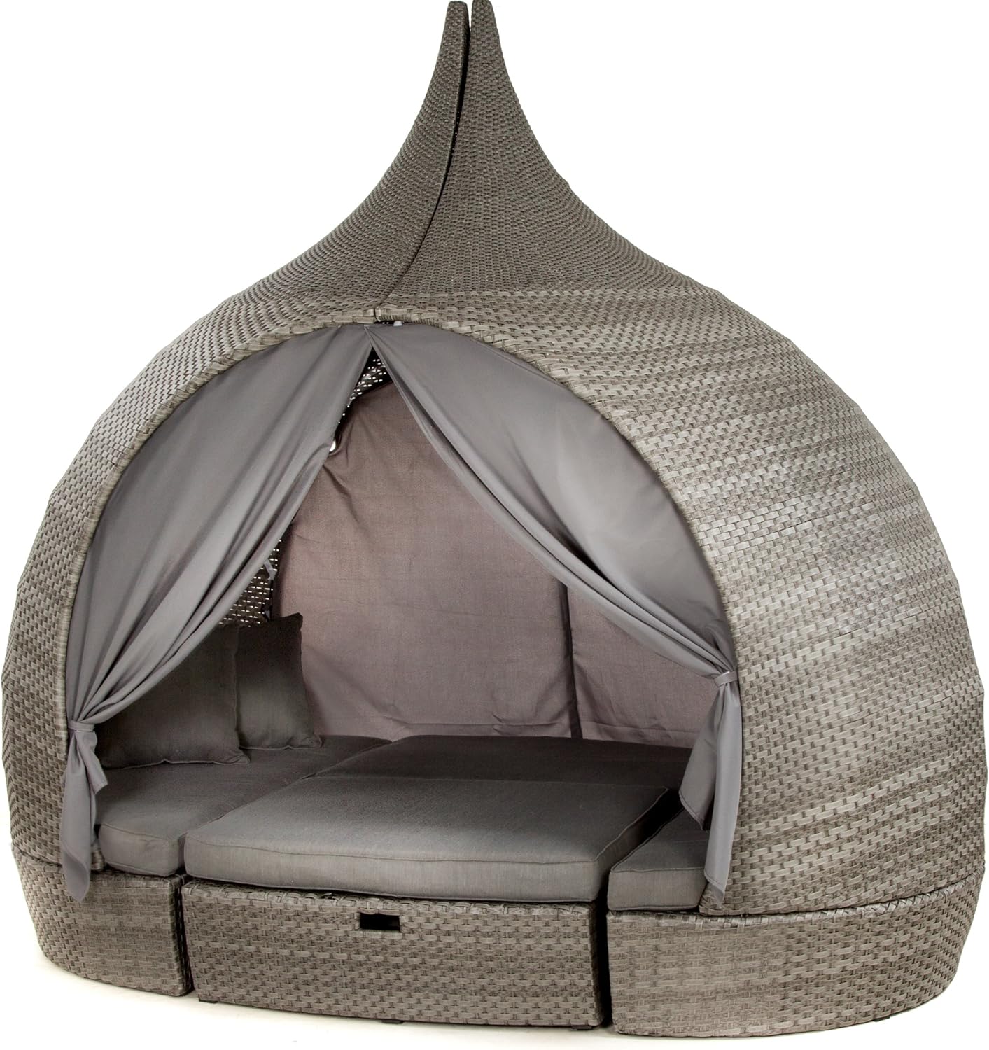 Maze Rattan Peach Daybed in Grey Weave Amazon.co.uk Garden