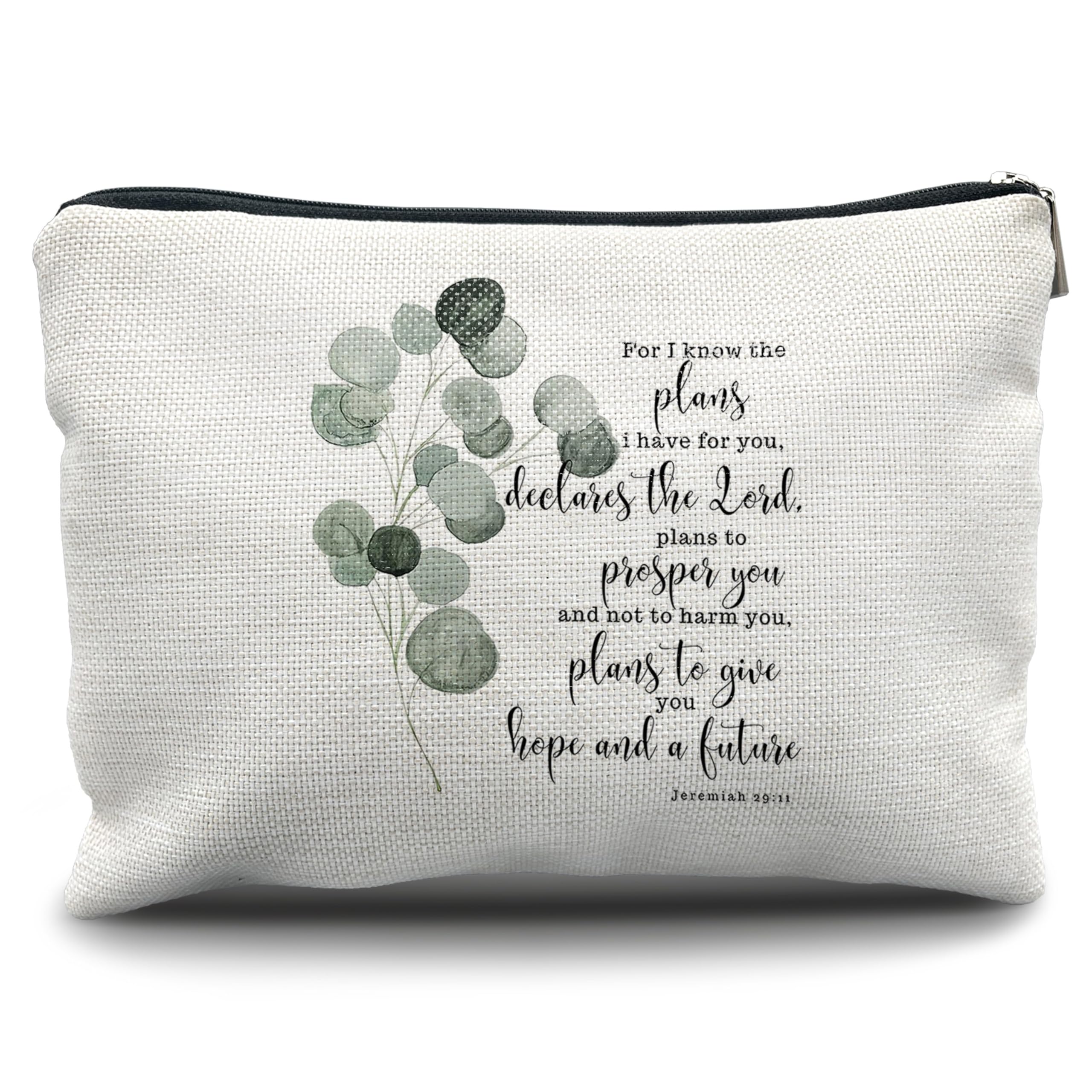 Nogrit Christian Gifts for Girls Women Jeremiah 29:11 Bible Scripture Gifts Christian Makeup Cosmetic Bag, Religious Make up Travel Toiletry Bag