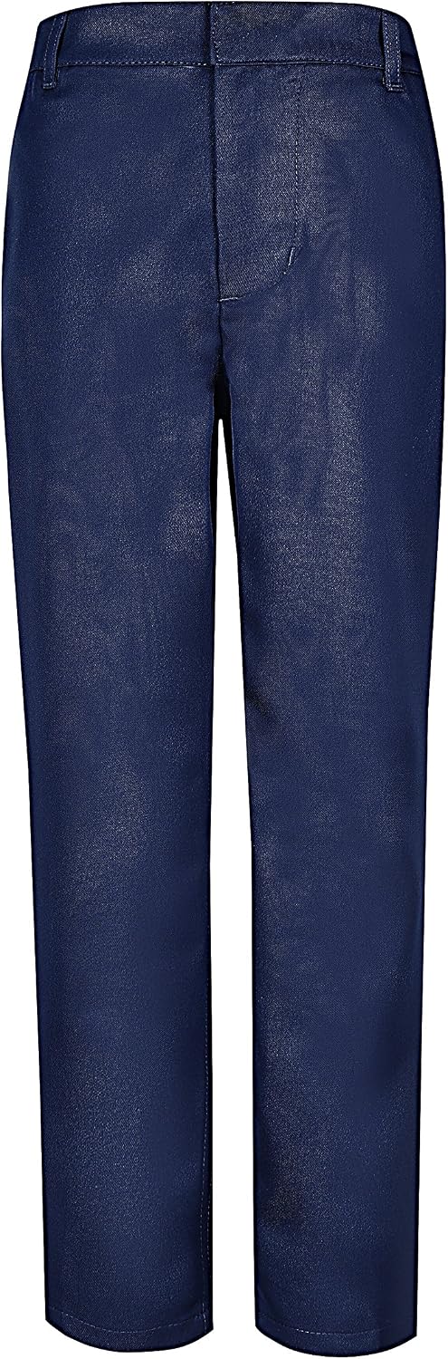 Bienzoe Boys School Uniform Pants: Kids Stretch Polyester Adjustable Waist Dress Pant