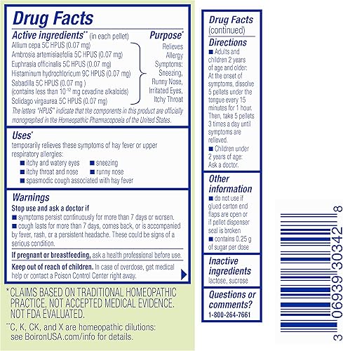 Miniatura 9 de Boiron AllergyCalm On The Go para aliviar la alergia y la fiebre del heno síntomas de estornudos, secreción nasal y picazón en los ojos o garganta,