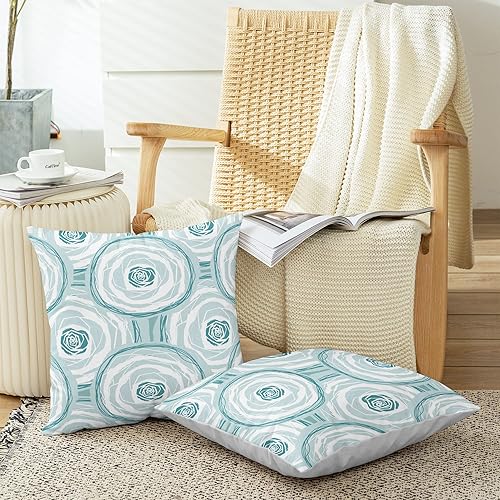 Miniatura 5 de CaliTime Juego de 2 fundas de almohada decorativas de forro polar con diseño geométrico abstracto de rosas para sofá, cama, decoración de casa