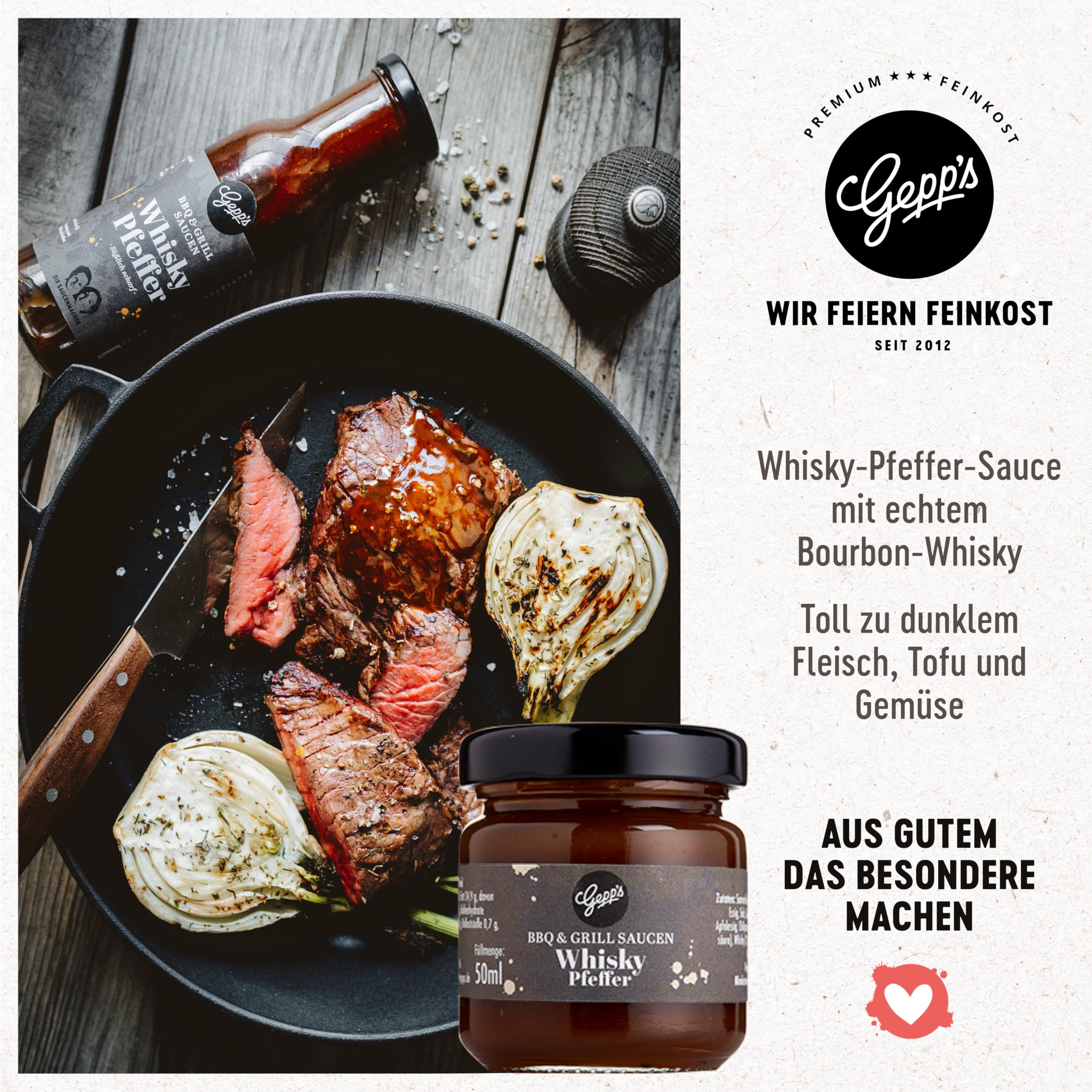Gepp's Feinkost Mini Danke Geschenkbox I Geschenkkorb mit 2 Gewürz-Variationen, 2 fruchtigen Konfitüren und einer Edelsauce I perfekt zum Verschenken oder selbst genießen