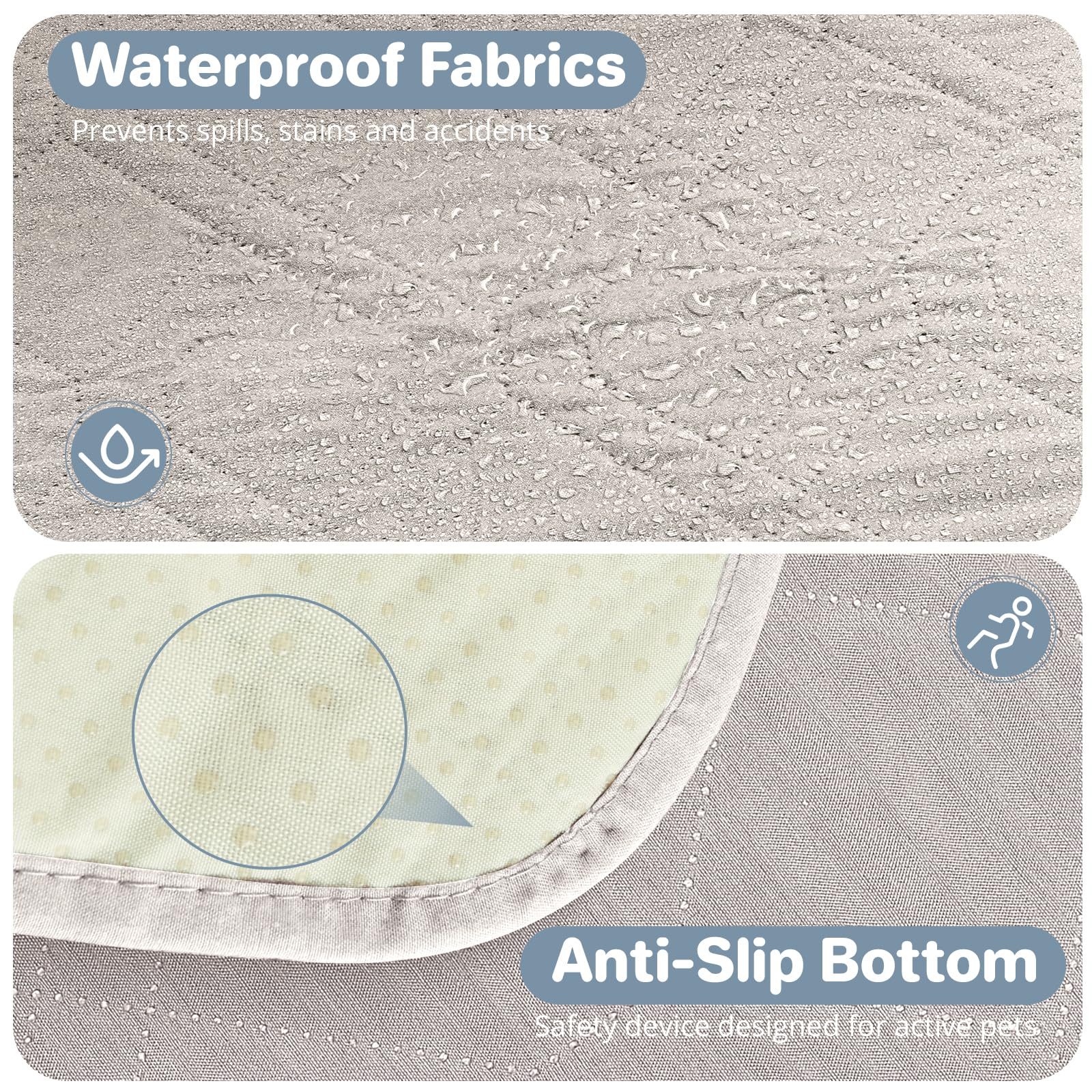 Copridivano impermeabile antiscivolo 76x190cm Crema per cani gatti