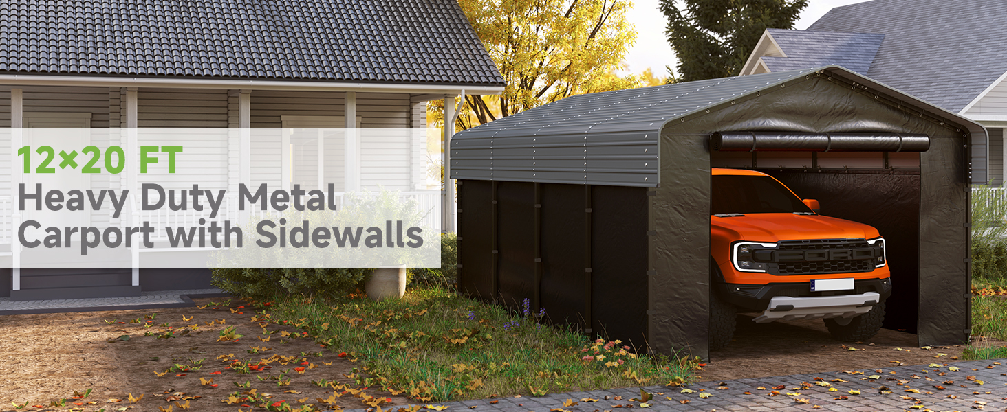 Amazon.com: Real Relax 12'x20' Heavy Duty Metal Carport, Outdoor