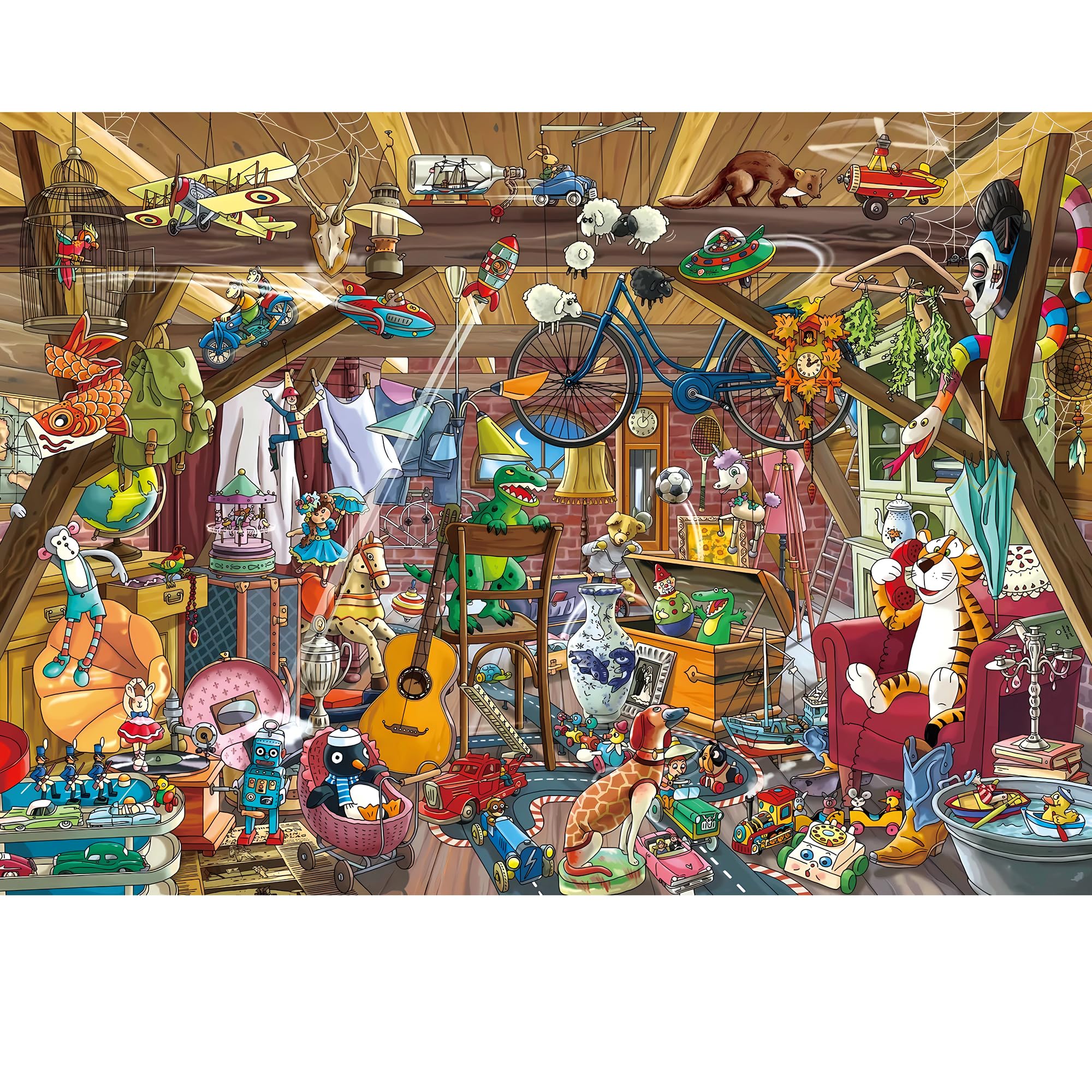 CREAFOMIFE 1000 Piece Jigsaw Puzzle for Adults, Hard Difficult Challenging Large Puzzle, Gift for Adult Puzzle Lovers Attic on Scenes (70 x 50 cm) — image 1