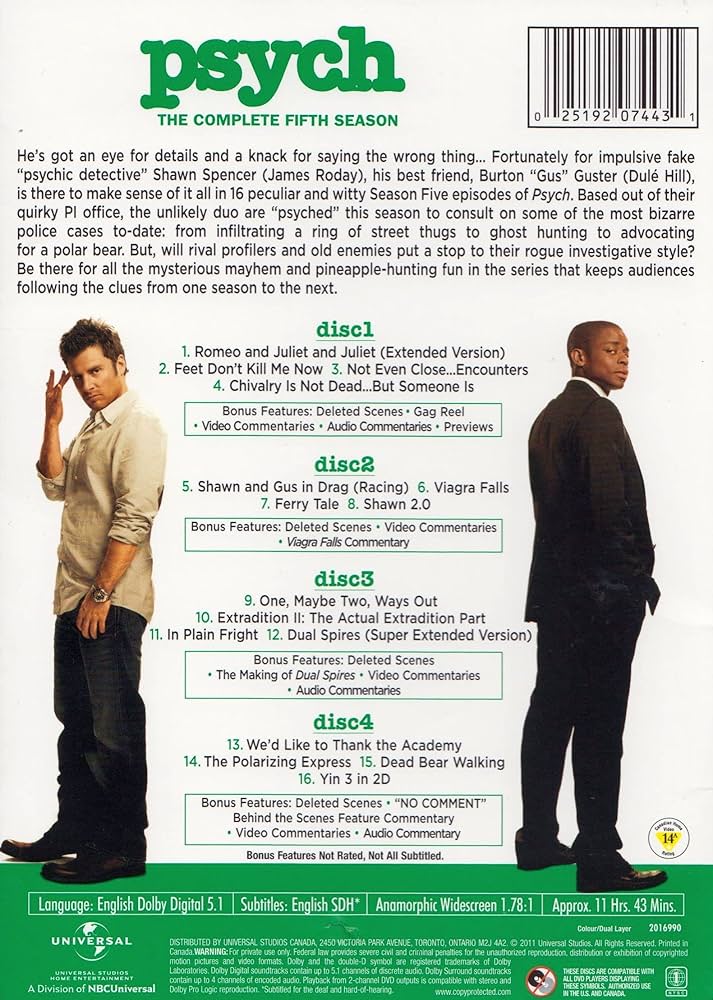 (未使用･未開封品)　Psych: Complete Fifth Season [DVD] [Import] tu1jdyt Amazon.com: Psych: Season 5 : James Roday, Dulé Hill