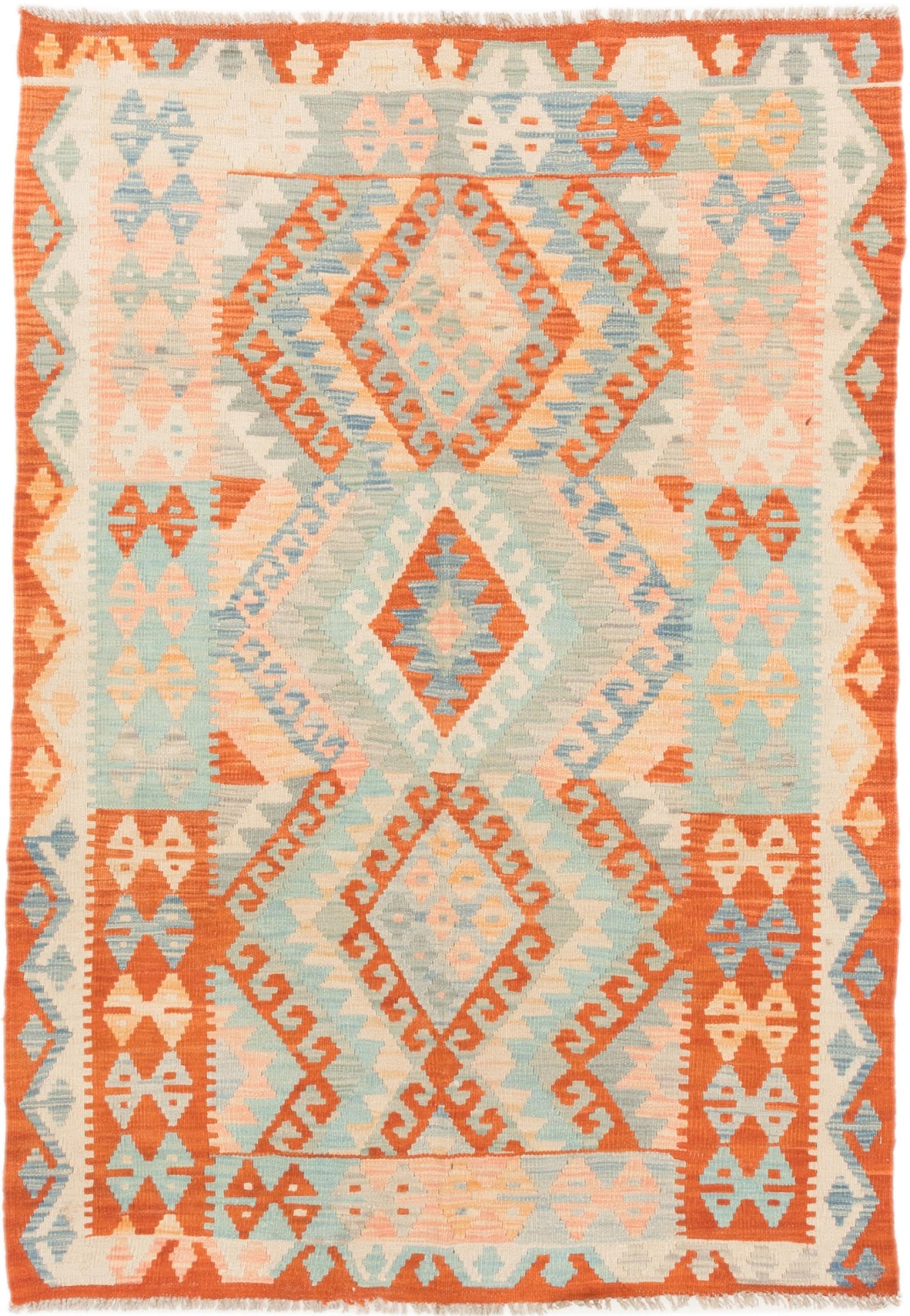 Tapis d'Orient Kilim Afghan en laine 122x177 pour habiller un sol froid avec authenticité