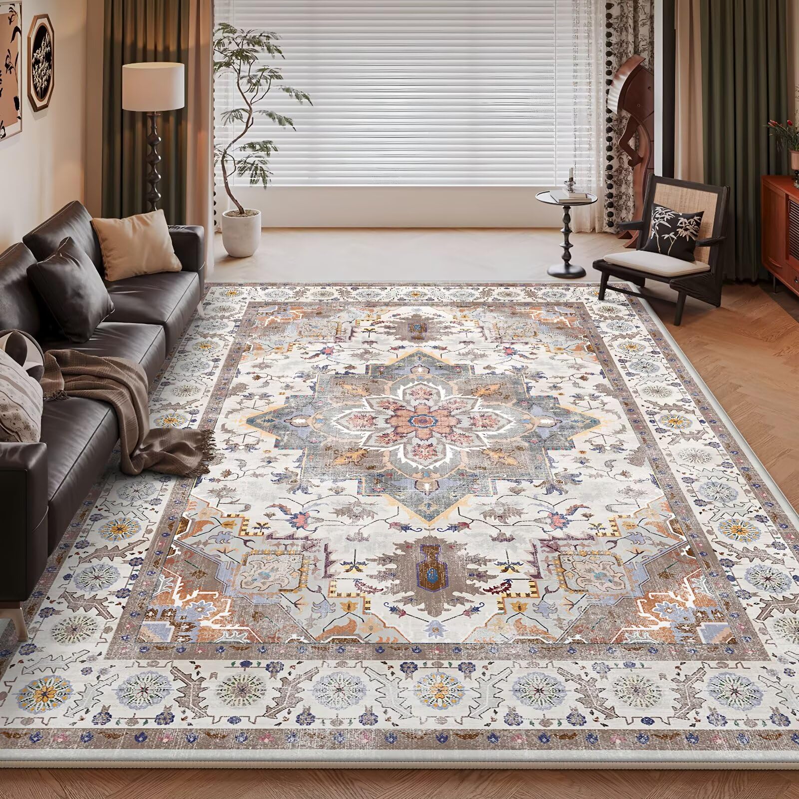Alfombras clásicas retro beige de 100x200cm para crear un dormitorio cálido y acogedor