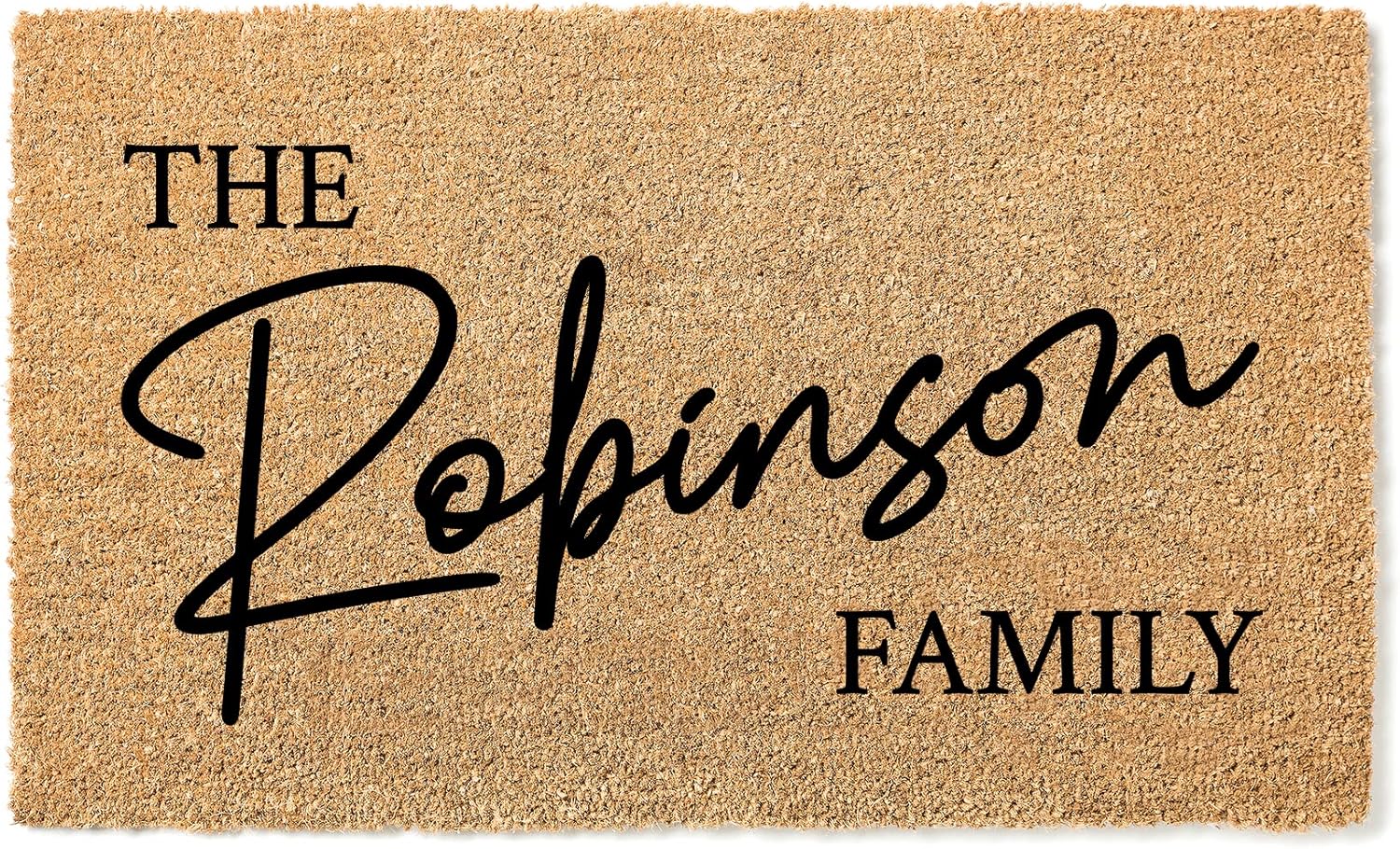 Custom Personalized Doormat: Family Name, Wedding Gift, Closing Gift, Housewarming Gift, Welcome Mat (0") 1620