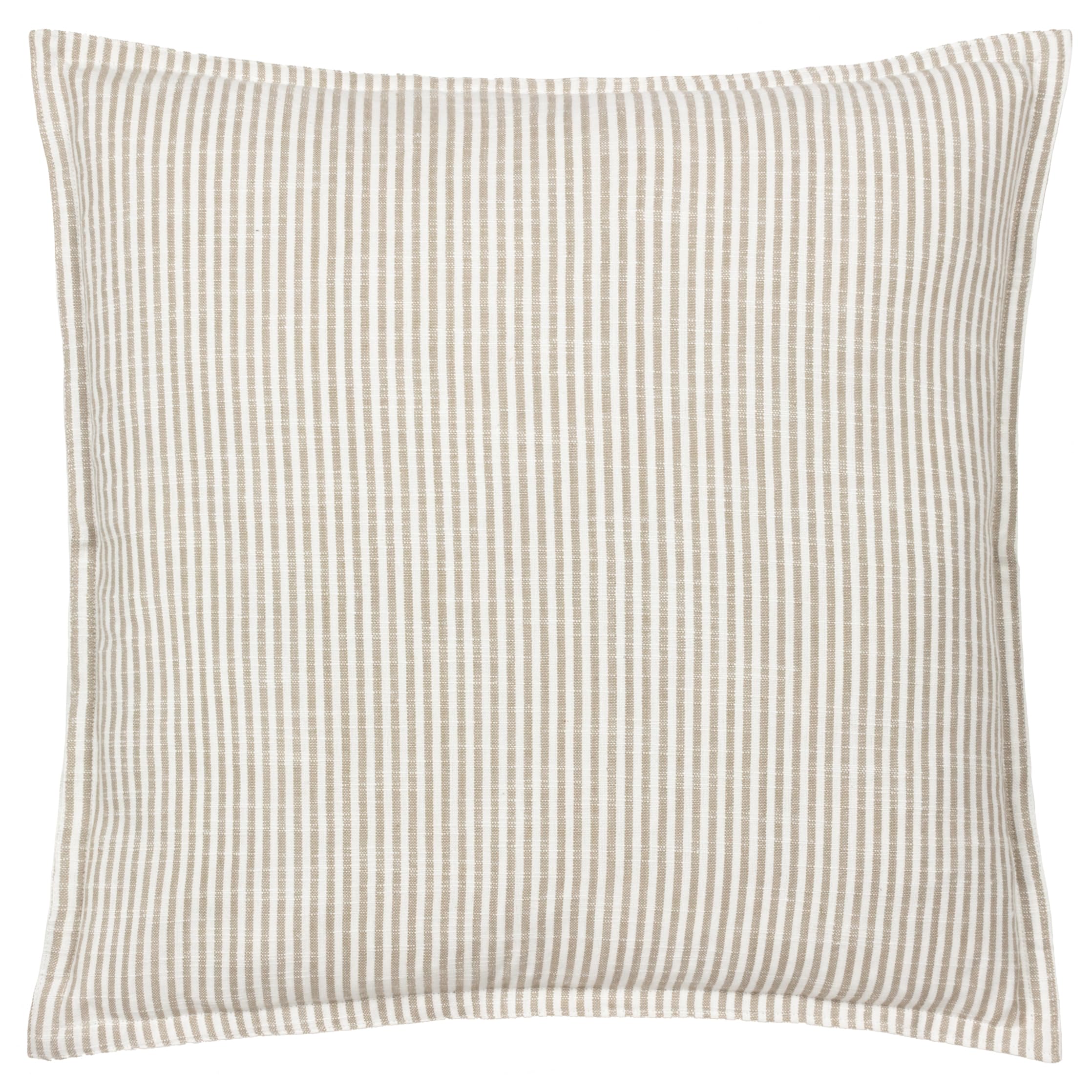 Yard furn Truro Striped Cushion Cover - Classic Stripe 100% Cotton Slub Texture Oxford Edge Decorative Case (Natural - 45x45cm)