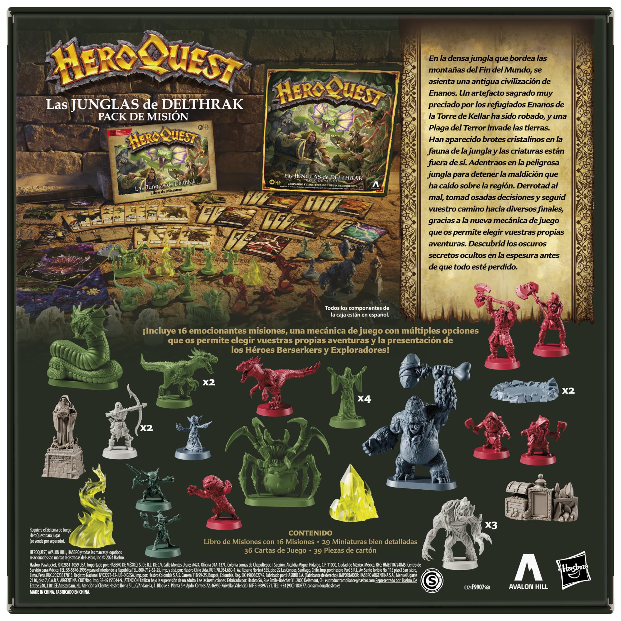 Avalon Hill HeroQuest Pack de Misión Las Junglas de Delthrak | Juego de rol | A Partir de 14 años | para 2 a 5 Jugadores | Requiere el Sistema de Juego HeroQuest para Jugar