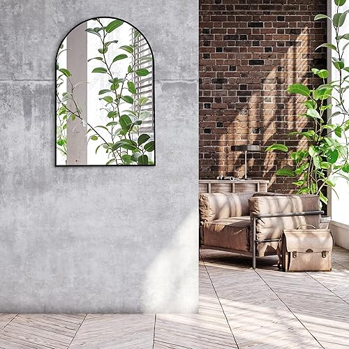 Miniatura 3 de Americanflat Espejo arqueado enmarcado de 20 x 30 pulgadas, espejo de pared negro para baño, entrada, sala de estar, dormitorio, espejo de arco