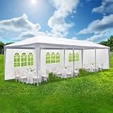 Smartxchoices 10' x 30' Outdoor Waterproof Gazebo Canopy Tent with Removable Sidewalls and Windows Heavy Duty Tent for Party Wedding Events Beach BBQ, White