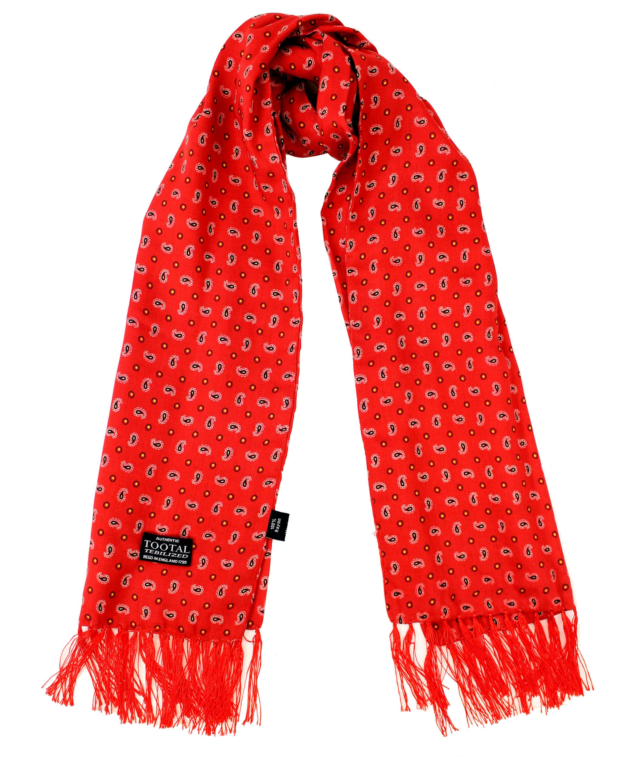 Tootal Men's Scooter Red Rayon Retro Mod Scarf (Scooter Red)