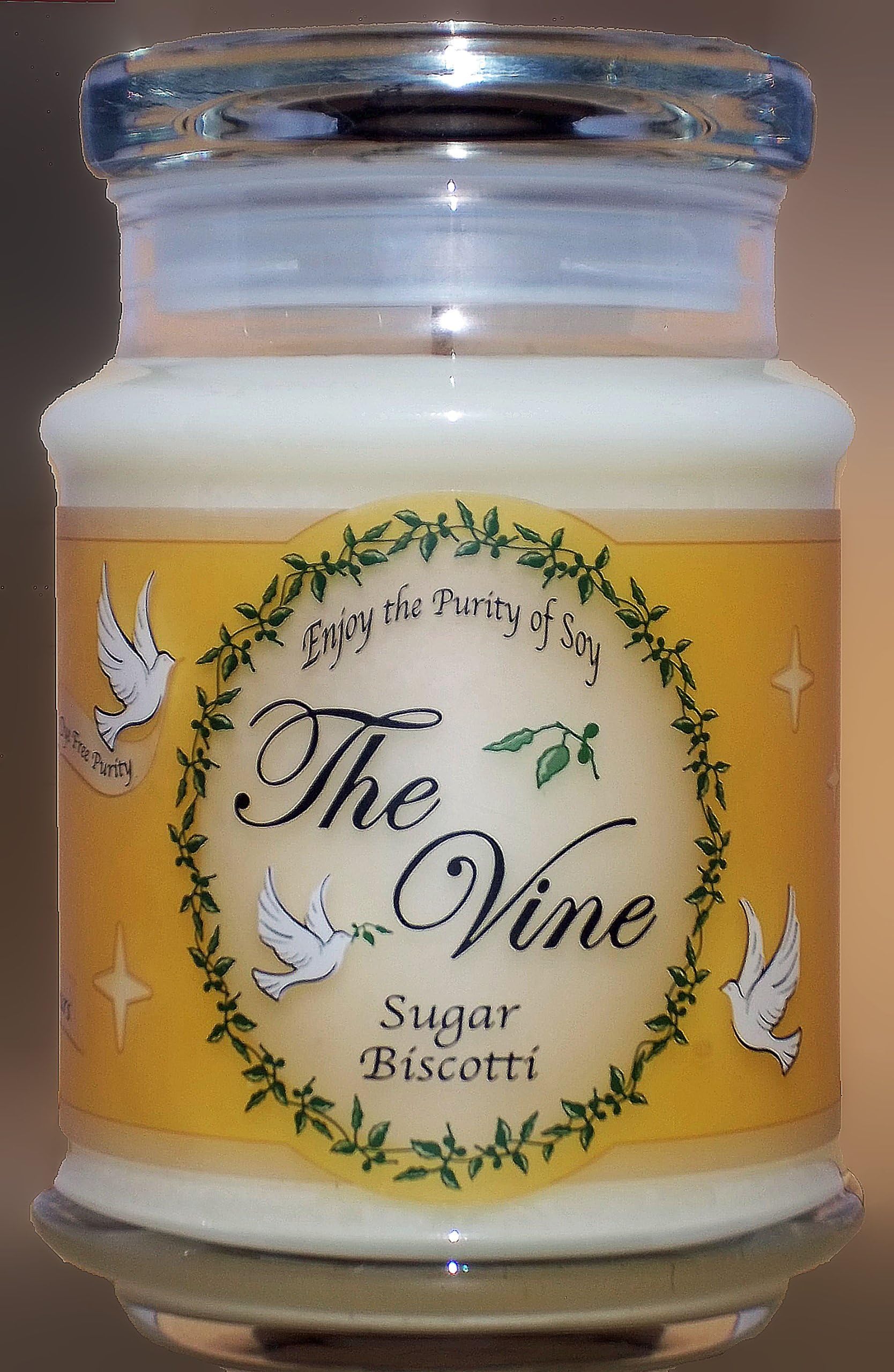 Scented Soy Candle, 12 Oz. Glass Jar with Glass Lid - 70 Hour Burn - Sugar Biscotti