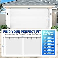Vista 6 de Pantalla de puerta de garaje para garaje de 1 auto, malla magnética resistente con 6 correas enrollables, puertas de garaje de fibra de vidrio