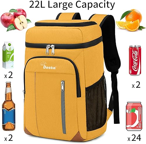 Miniatura 7 de Desta 22L  Mochila térmica ligera  Fácil de transportar  Correas de hombro ajustables  Gran capacidad  Mochila de senderismo para hombres  Paquete