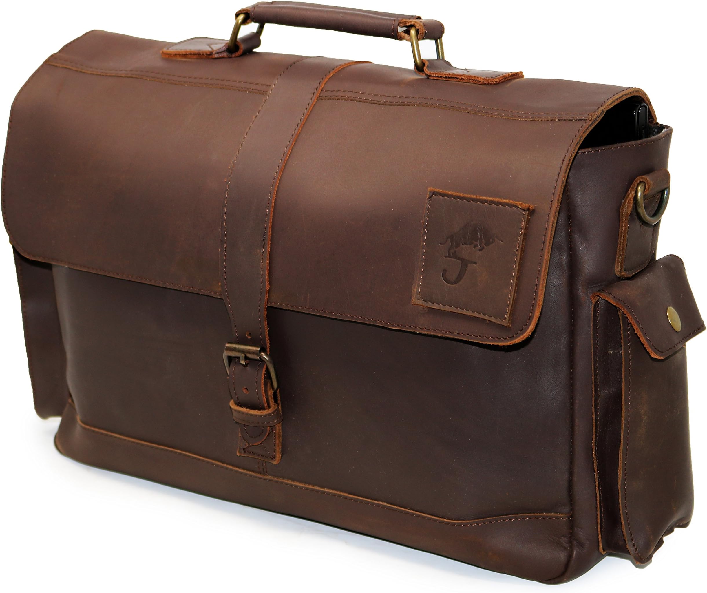 Amazon.com: Komal's Passion Leather Briefcase for Men and Women 18 inch ...