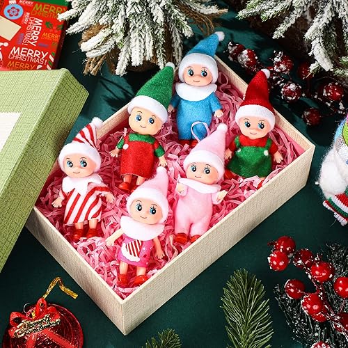 Miniatura 4 de Leitee Muñeca elfo diminuta, mini elfos, lindo juguete de elfo de peluche, decoración de elfo en miniatura, calcetín de peluche de Año Nuevo (24