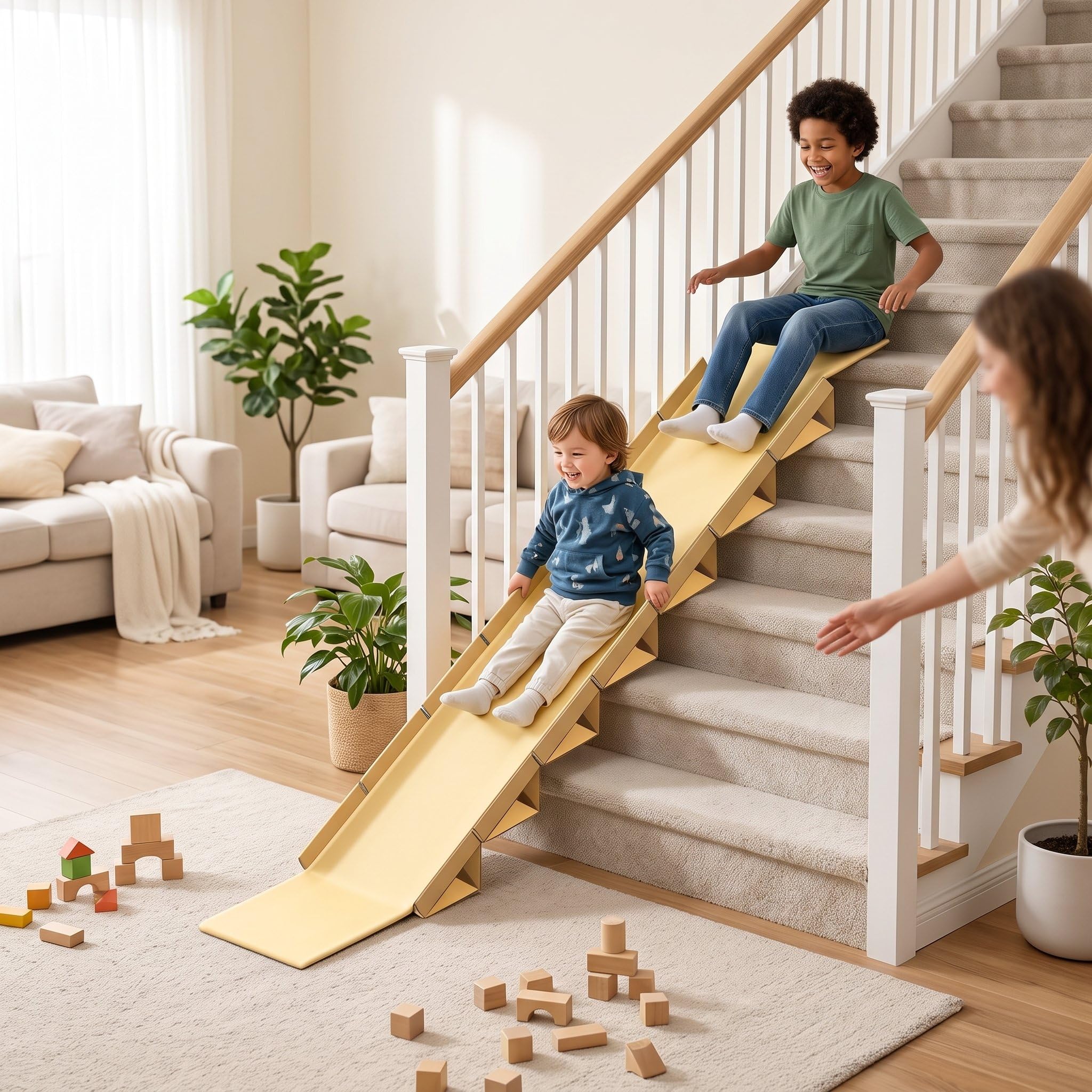 Scivolo in composito, per bambini da interno ed esterno, lungo 4 metri
