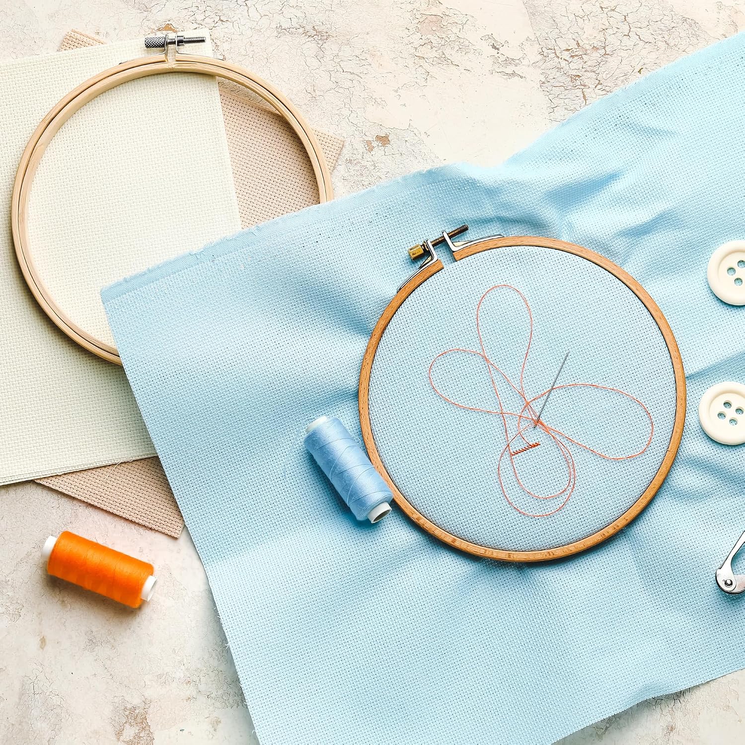 Essentials By Leisure Arts Wood Embroidery Hoop 4" Bamboo - Wooden Hoops for Crafts - Embroidery Hoop Holder Cross Stitch Cross Stitch Hoops and Frames