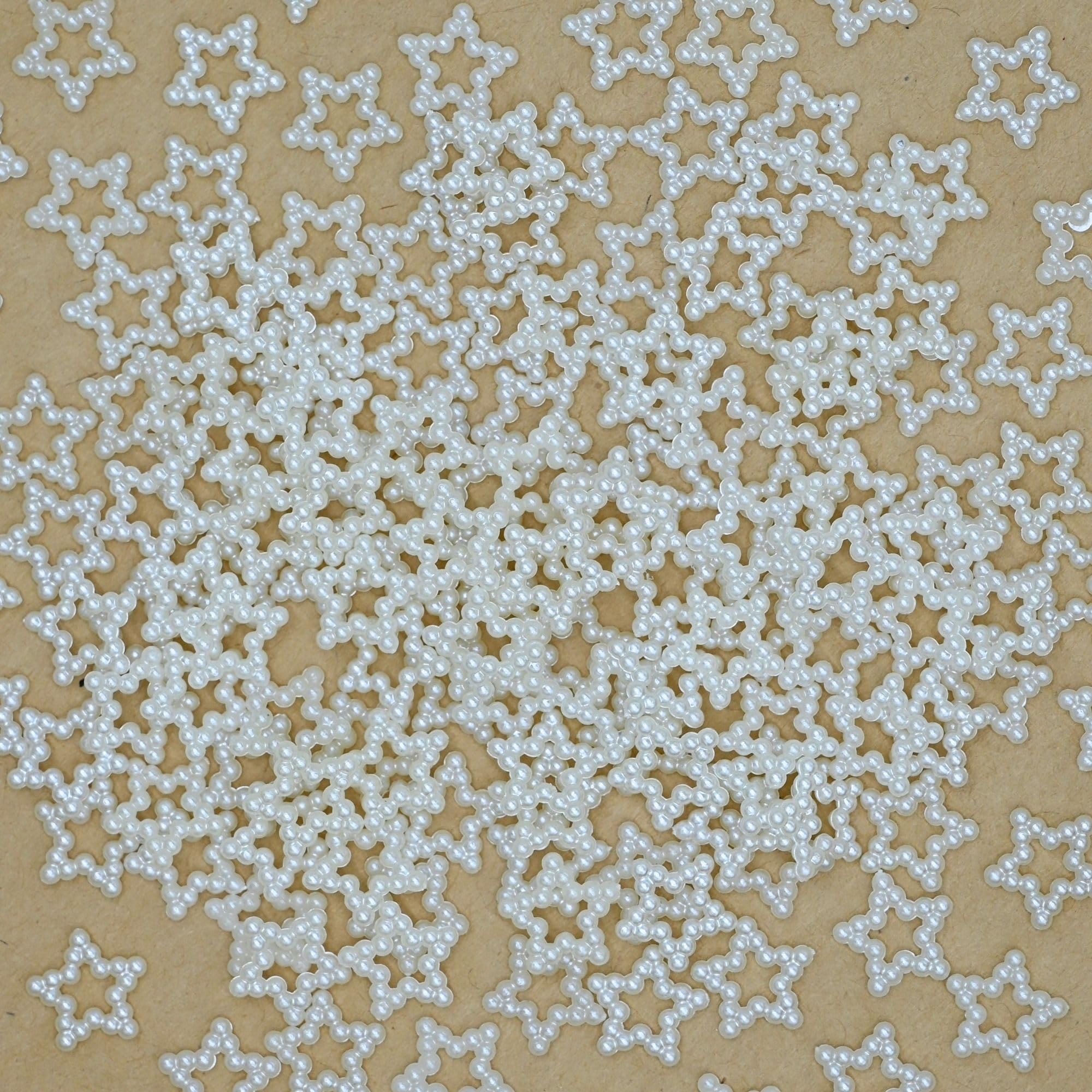 Satra Traders Hollow Star Shape White Pearl Beads | Size : 12mm | Qty : 100g | PB277-image-44