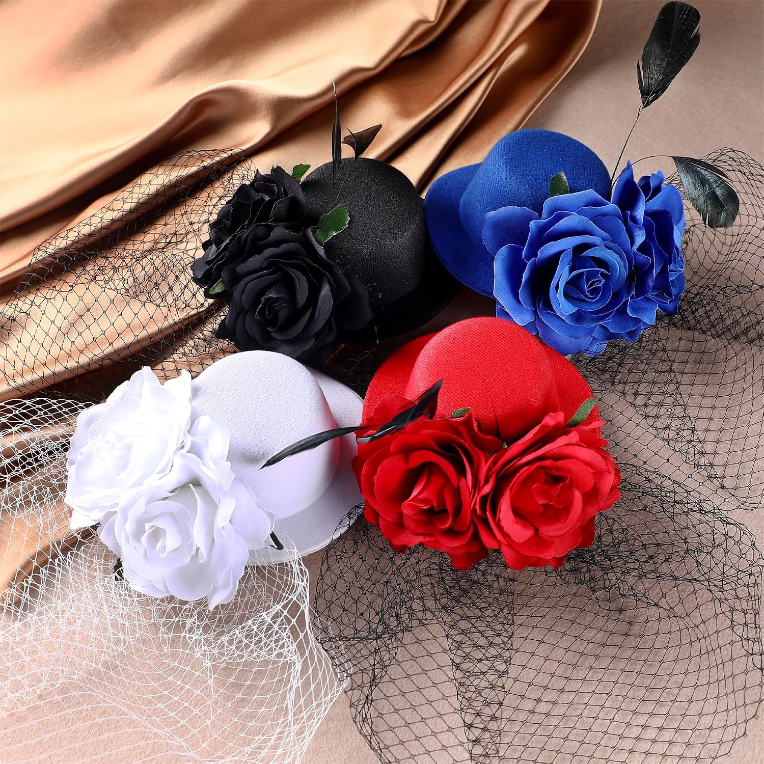 Zinniday Tea Party Hats for Women - Fashionable Hats in 4 Colors for Party