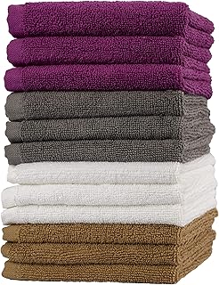 Bliss Casa Washcloths Set (12 x 12 Inch, 12 Pack) – 100% Cotton Washcloths for Face, Highly Absorbent Soft Face Towels, and Quick Drying Fingertip Towels for Daily Use (Multi, Mix)