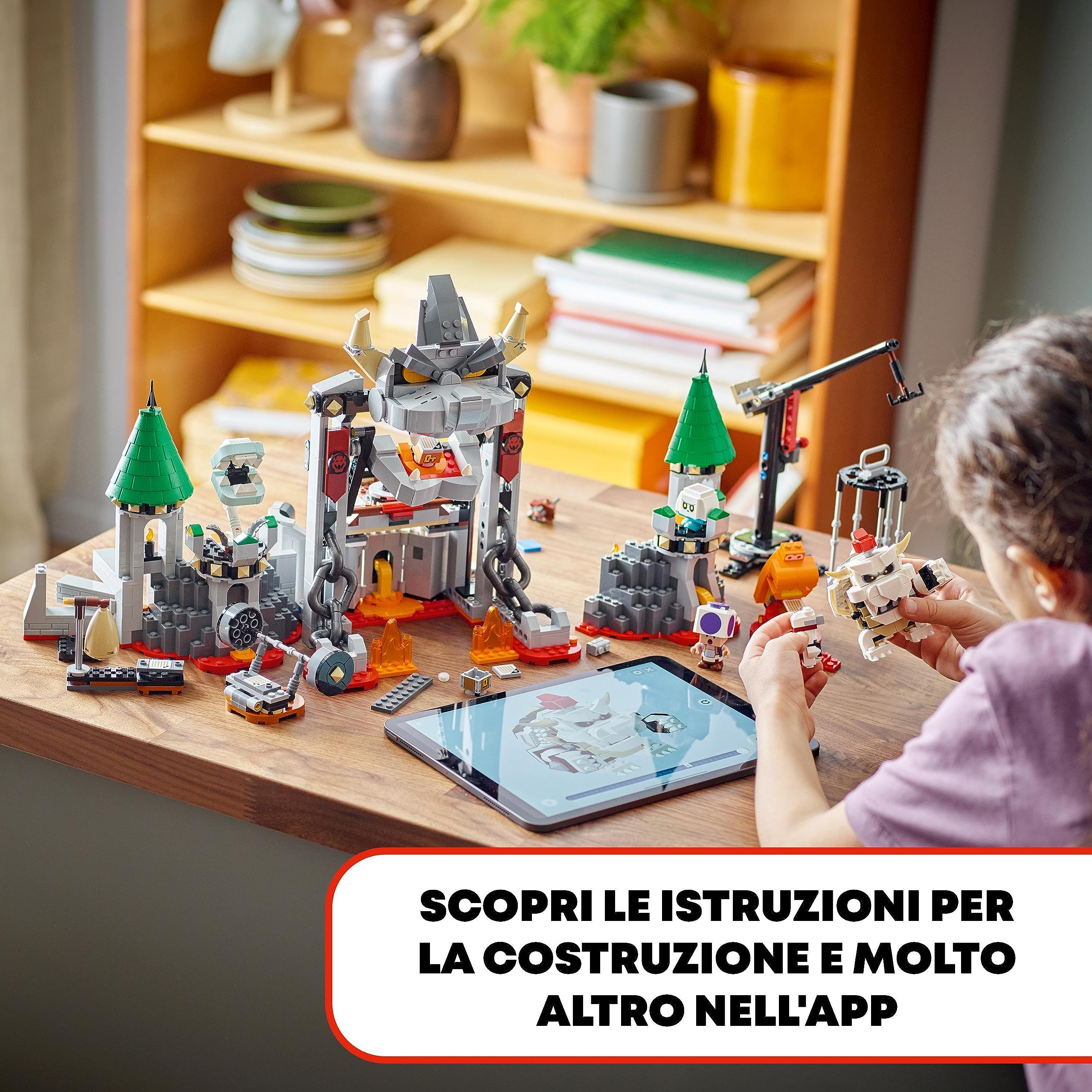 LEGO Super Mario Pack di Espansione Battaglia al Castello di Skelobowser con 5 Personaggi tra cui Toad Viola, Piantosso Piranha Ossea e il Goombosso, Giochi per Bambini e Bambine da 8 Anni 71423