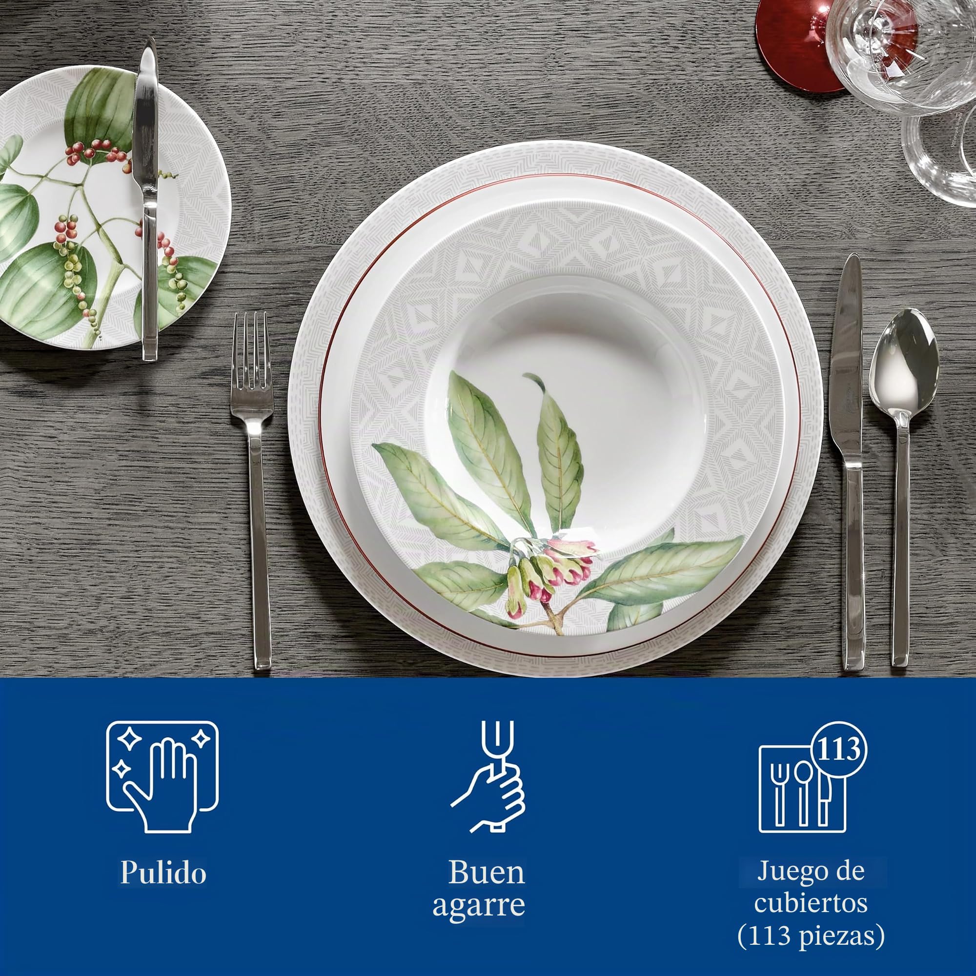 Villeroy and Boch 113 Piezas La Classica Juego de Cubiertos para el Almuerzo, Plateado