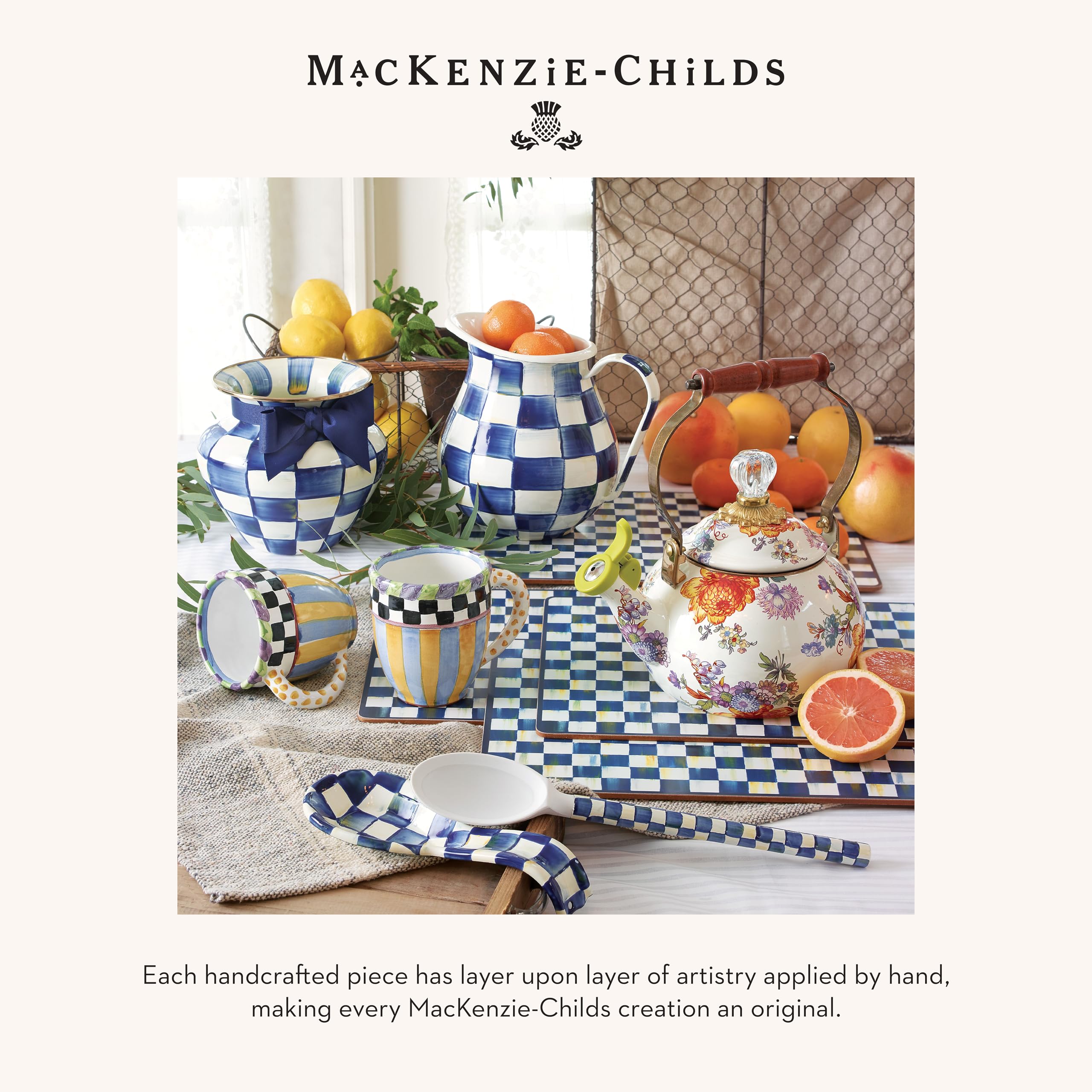 Amazon.com: MACKENZIE-CHILDS Set of 4 Cork-Back Placemats, Hard