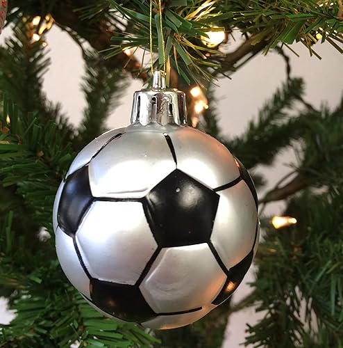 Miniatura 3 de PEPPERLONELY Juego de 6 adornos de pelota deportiva inastillables para fútbol, juego de 2.559 in (2-12 pulgadas)