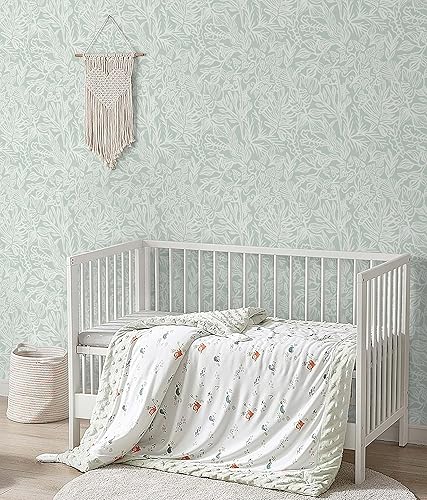 Miniatura 4 de Papel tapiz bohemio para despegar y pegar, papel de contacto de hojas verdeblanco, 17.3 x 78.7 pulgadas, extraíble, autoadhesivo, para dormitorio,