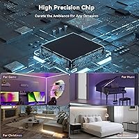 Vista 3 de MIWISE LED Strip Lights,RGB Smart IC COB LED Strip Light Color Chasing,24ft Multicolor Flexible LED Tape Light,Music Sync with APP